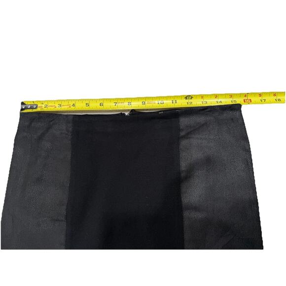 Alice + Olivia Mini Skirt Size 10 Lamb Leather Panel Mixed Media Ponte Black - Picture 4 of 8